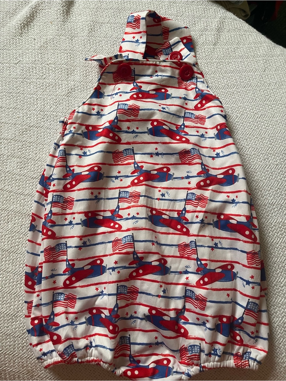 Patriotic Red White & Blue Kids Romper